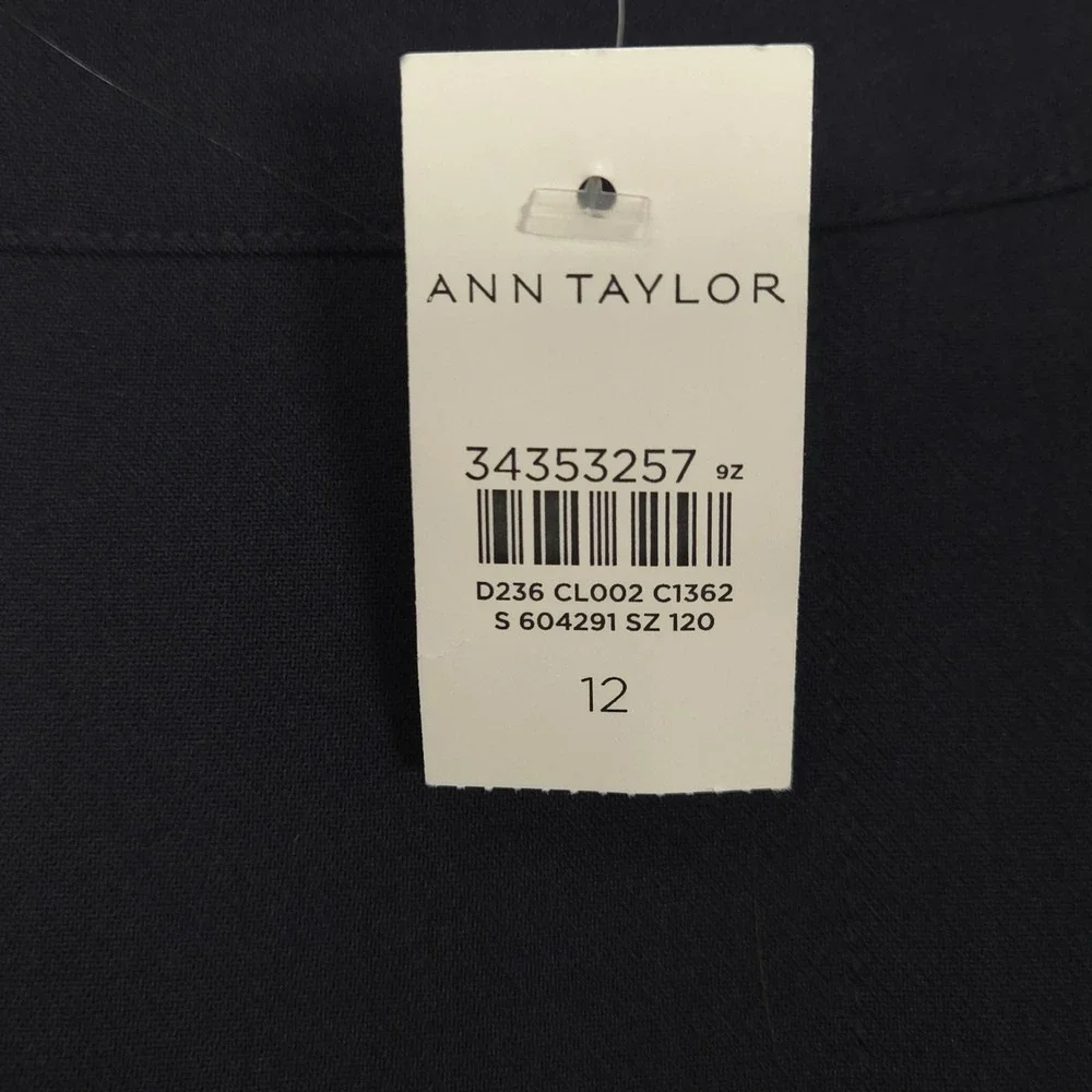 Ann Taylor NEW Women 12 Colorblock Buckle Wrap Midi Skirt‎ Navy Cobalt Blue